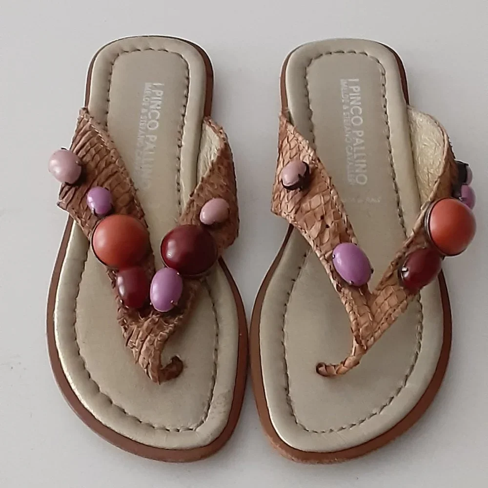 I Pinco Pallino little girls cabachon sandals made in ITALY size  30